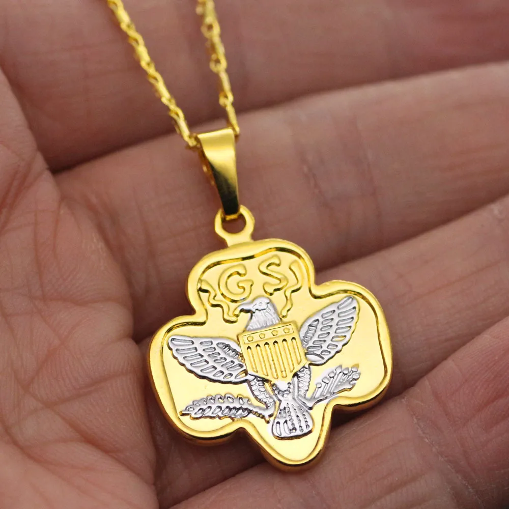 

Personality Gold Plated USA Bald Eagle Pendant Necklace for Men Women Motorcycle Party Biker Animal Necklace Hip Hop Jewelry