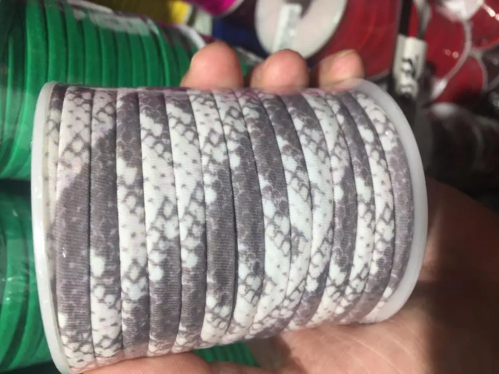 5 мм 20 метров/катушка разноцветный эластичный шнур из лайкры с леопардовым