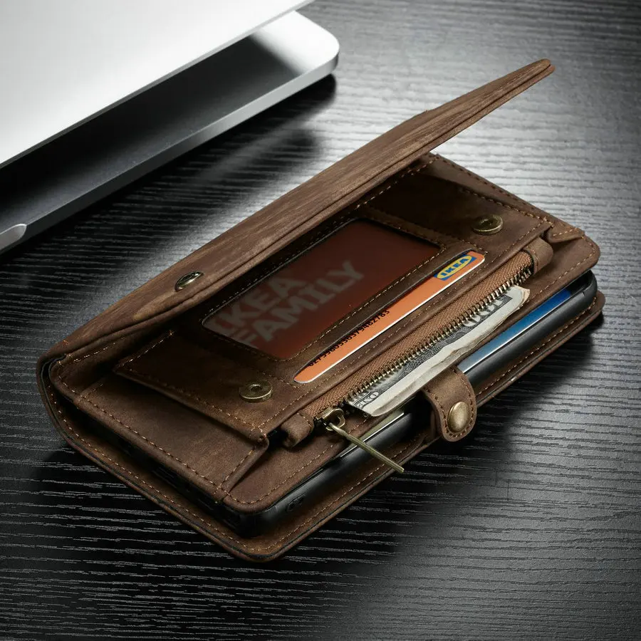 

Original Case For Samsung Galaxy Note 10 2 in 1 Detachable Wallet Leather For Galaxy Note 10 Card Flip Card Zipper Case