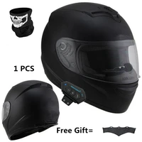bluetooth compatible casco moto motorcycle full face safe helmet moto motorbike helmets matte black s to xxl size