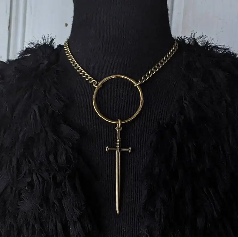 

Sword Choker Necklace, Large Sword Necklace, Sword Pendant, Warrior Necklace