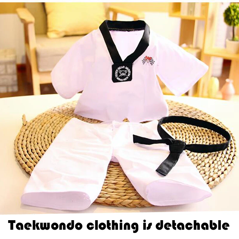 PP Cotton Filling Taekwondo Bear Kids Children Plush Doll Toys Taekwondo Suits Club Souvenirs Taekwondo Lovers Cuddle Doll Suits