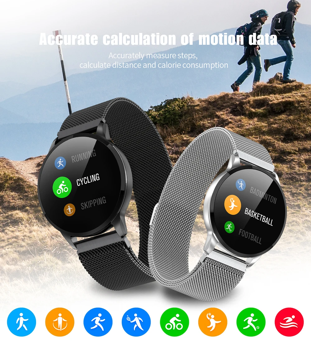 Greentiger Новые смарт-часы для фитнеса для женщин монитор сердечного ритма Bluetooth Шагомер сенсорный Интеллектуальный спортивный Smartwatch VS L5 L7 F8
