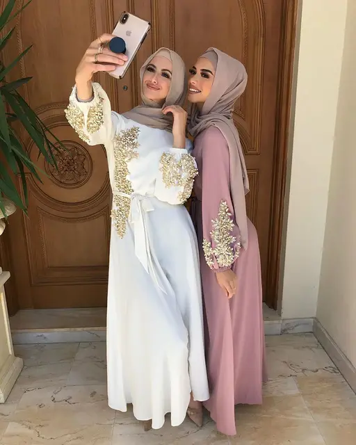 2021 Embroidery Abaya Dubai Turkey Muslim Dress Evening Wedding Dress Kaftan Islamic Clothing Indian Dress Women Robe Vestidos 2