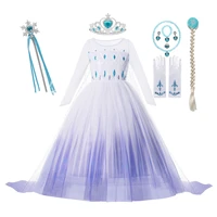 elsa girls dress princess party costumes children fashion carnival party girls elegant dress up kids birthday gift clothing