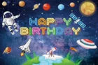 Laeacco фон для детской вечеринки на день рождения Космос астронавт космический корабль планета портрет Фотофон фотография Фон Фотостудия