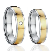 luxury custom titanium 14k real gold couple wedding rings for men and women lovers alliance marriage jewelry finger ring