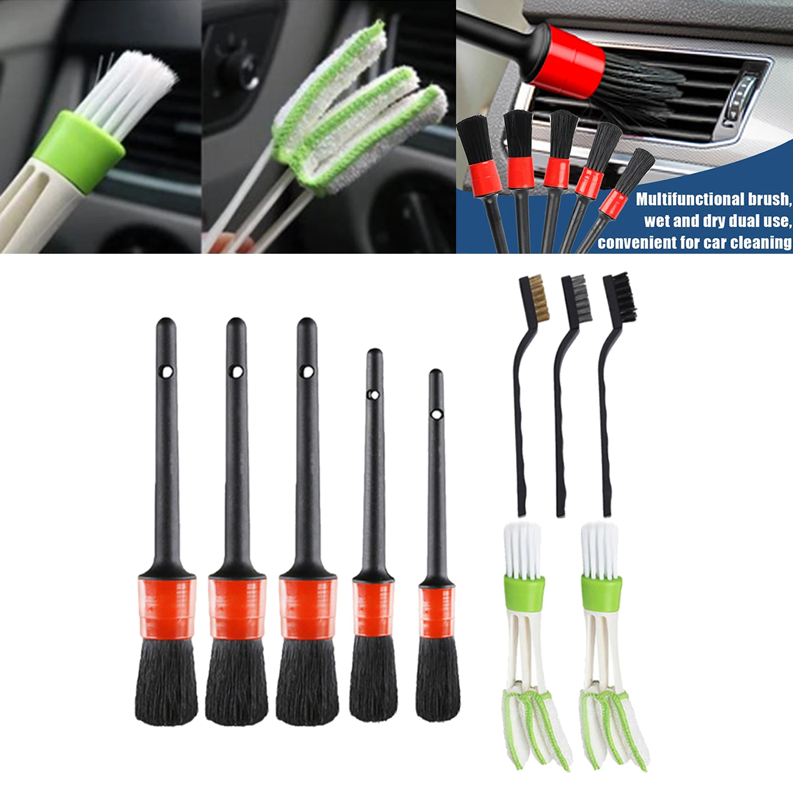

10Pcs Car Detailing Brush Set Detail For Car Interior Exterior Leather Air Vents Clean for Cleaning Car Interior Dashboard