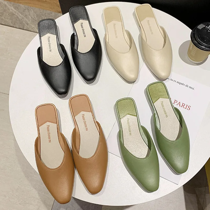 

2021 Spring Women New Mules Low Heels Fashion Comfortable Outdoor Slippers Ladies Casual Slides Women's Shoes Female Footwear