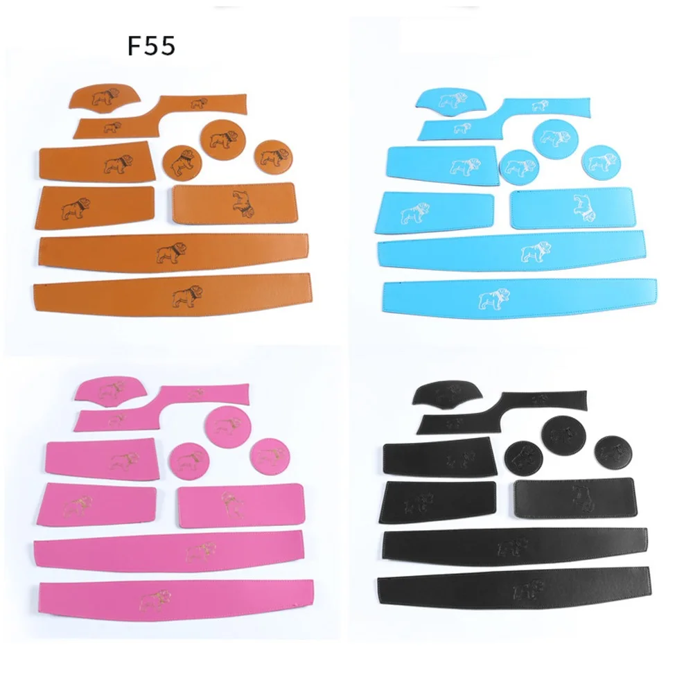 Милые собаки Кожаный Автомобильный Декор дверь паз коврик подстаканник