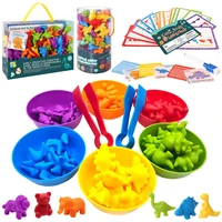 montessori color sensory counting math toys rainbow animal dinosaur sorting matching game cognition early education toys for kid