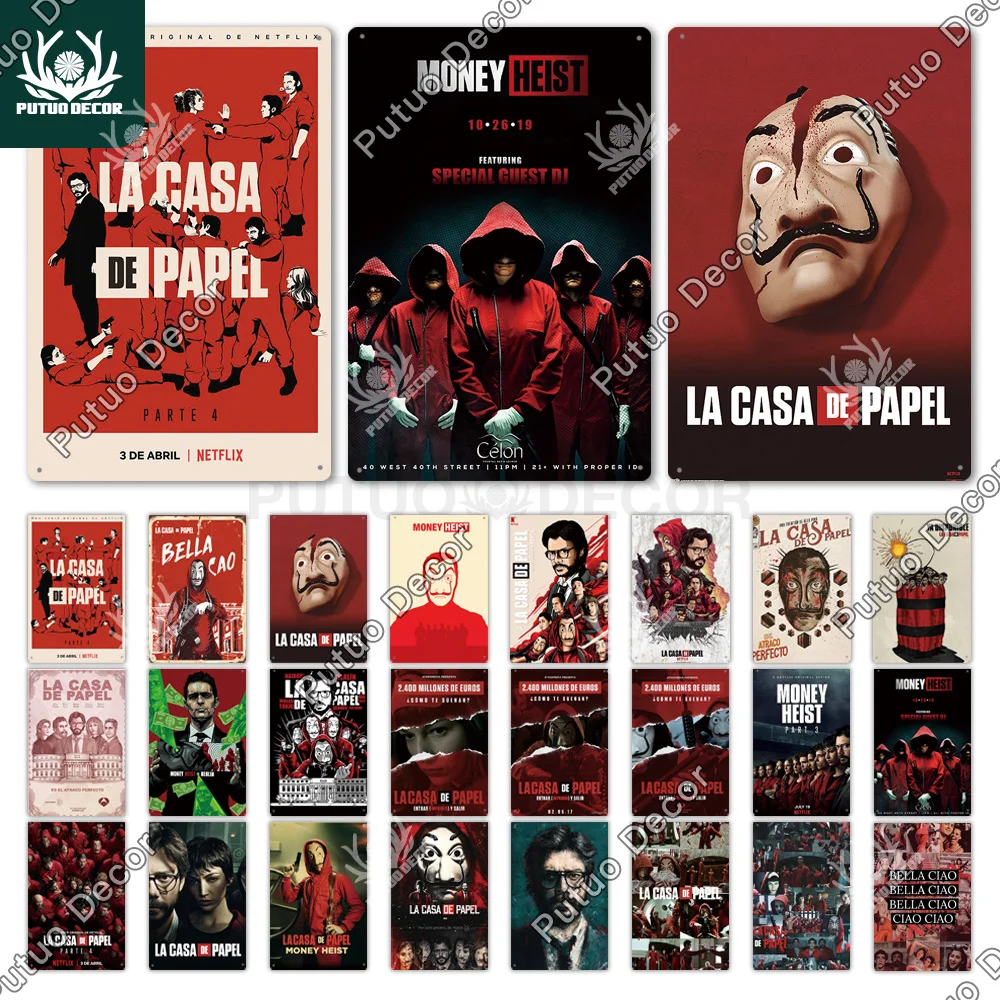 Putuo Декор денег Винтаж жестяная вывеска металлический знак декоративная