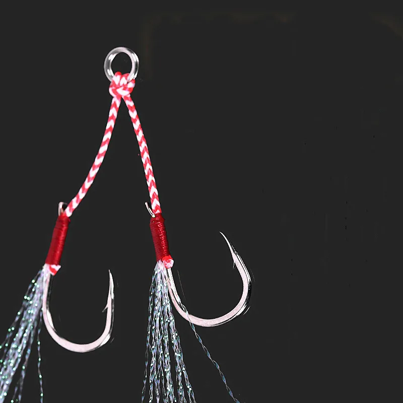 

Jigbait Lure Barbed Hooks Fishing Hook Feather Jigs Double-hook Fur Bind Fishhook Lot 10 Pieces SALE