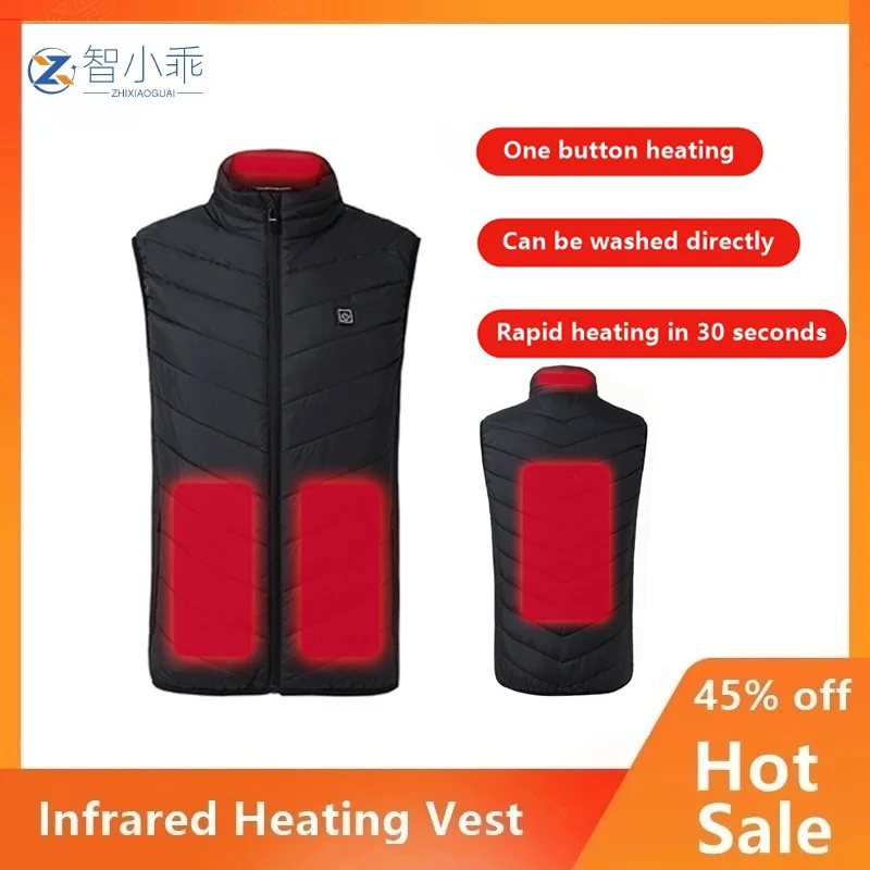 Электрический нагревательный жилет для мужчин и женщин зимняя теплая одежда с
