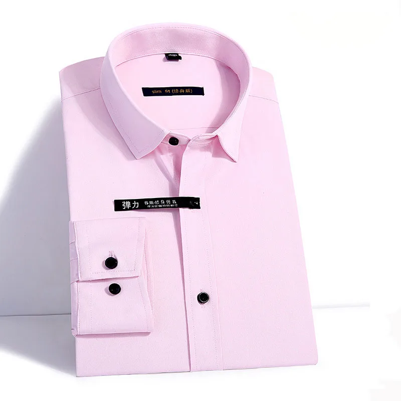 Мужская классическая рубашка из бамбукового волокна однотонная деловая