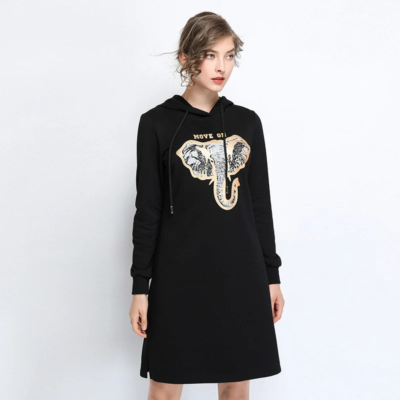 Цена неправильное-зимнее платье с капюшоном повседневное длинное женское и