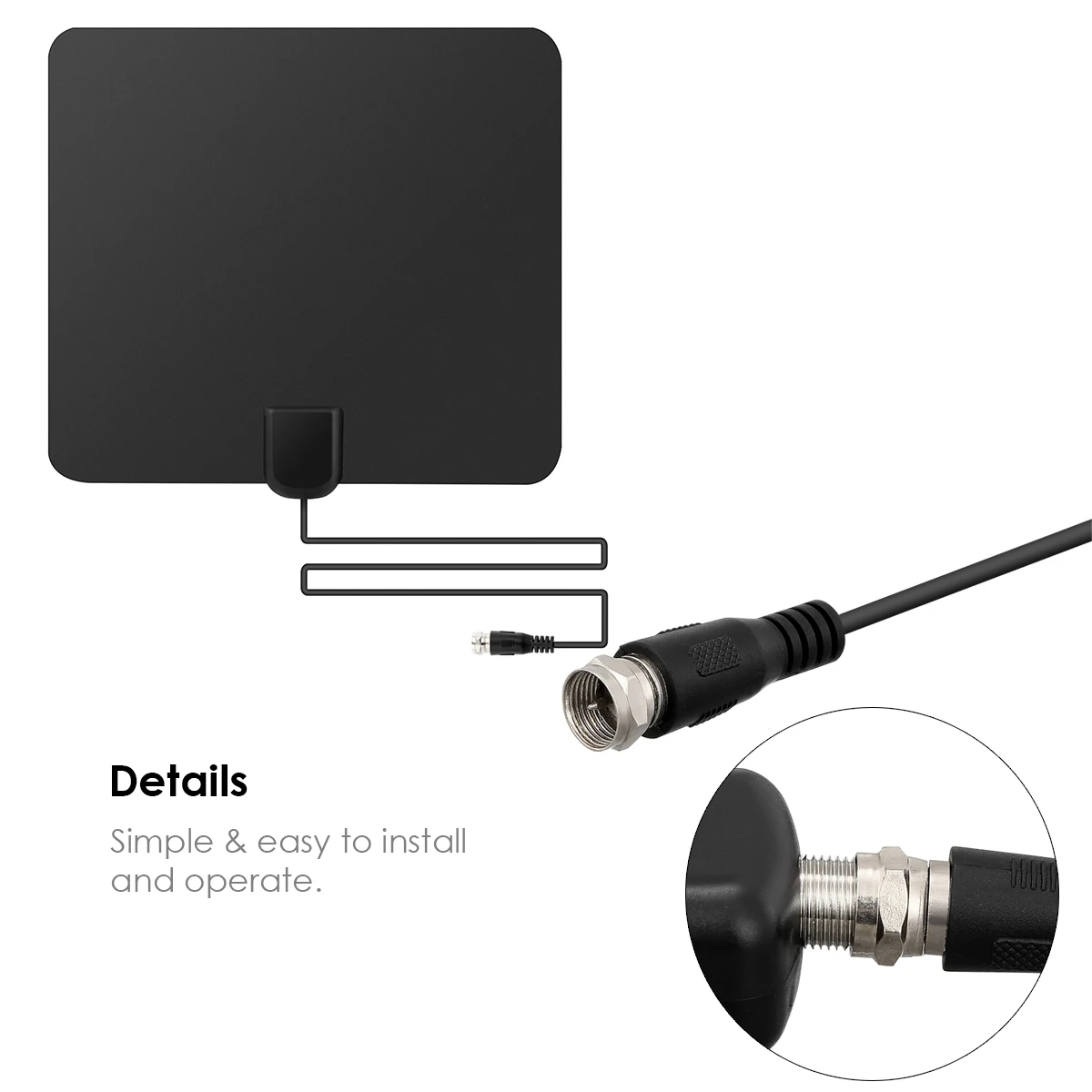 Усилитель на 50 миль активная комнатная HD цифровая ТВ антенна 1080p для DVB T TV