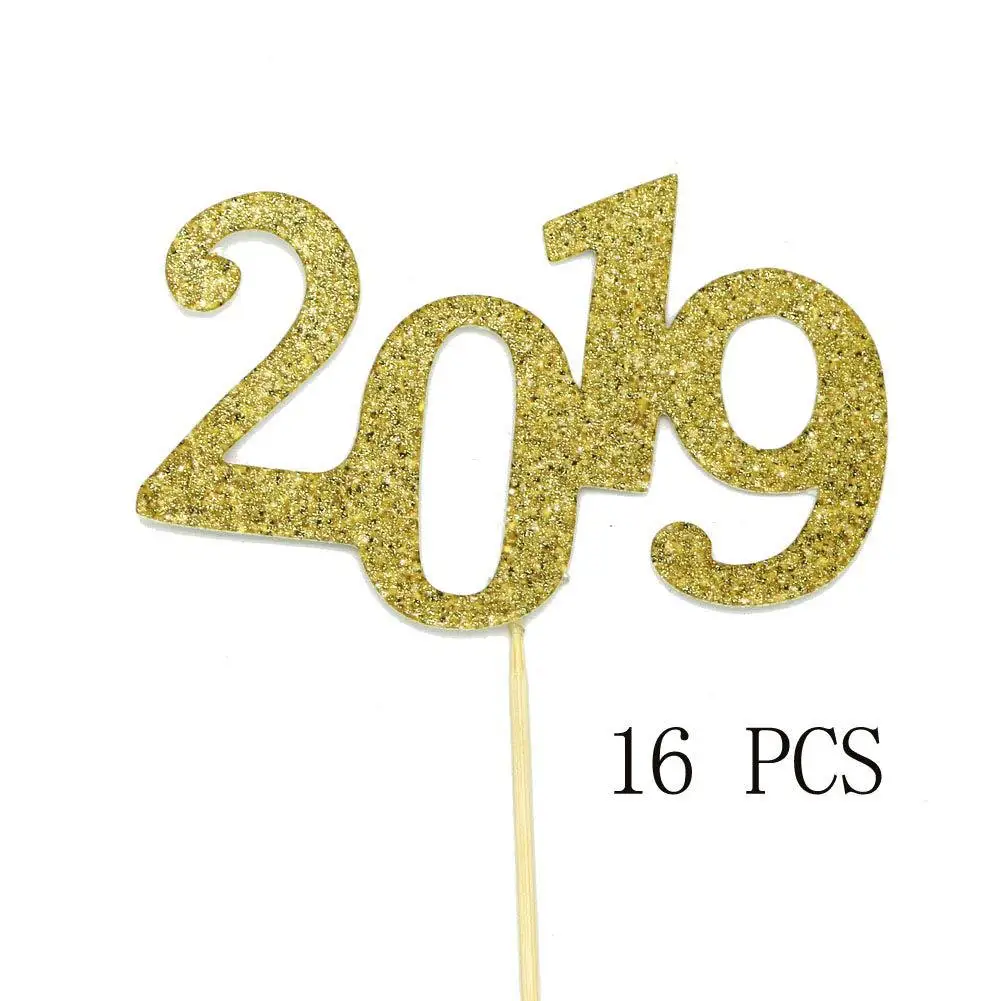 Золотой и черный 48 шт./компл. Bling 2019 + дипломы колпачки Выпускной Декор реквизит для фотостудии|Реквизиты