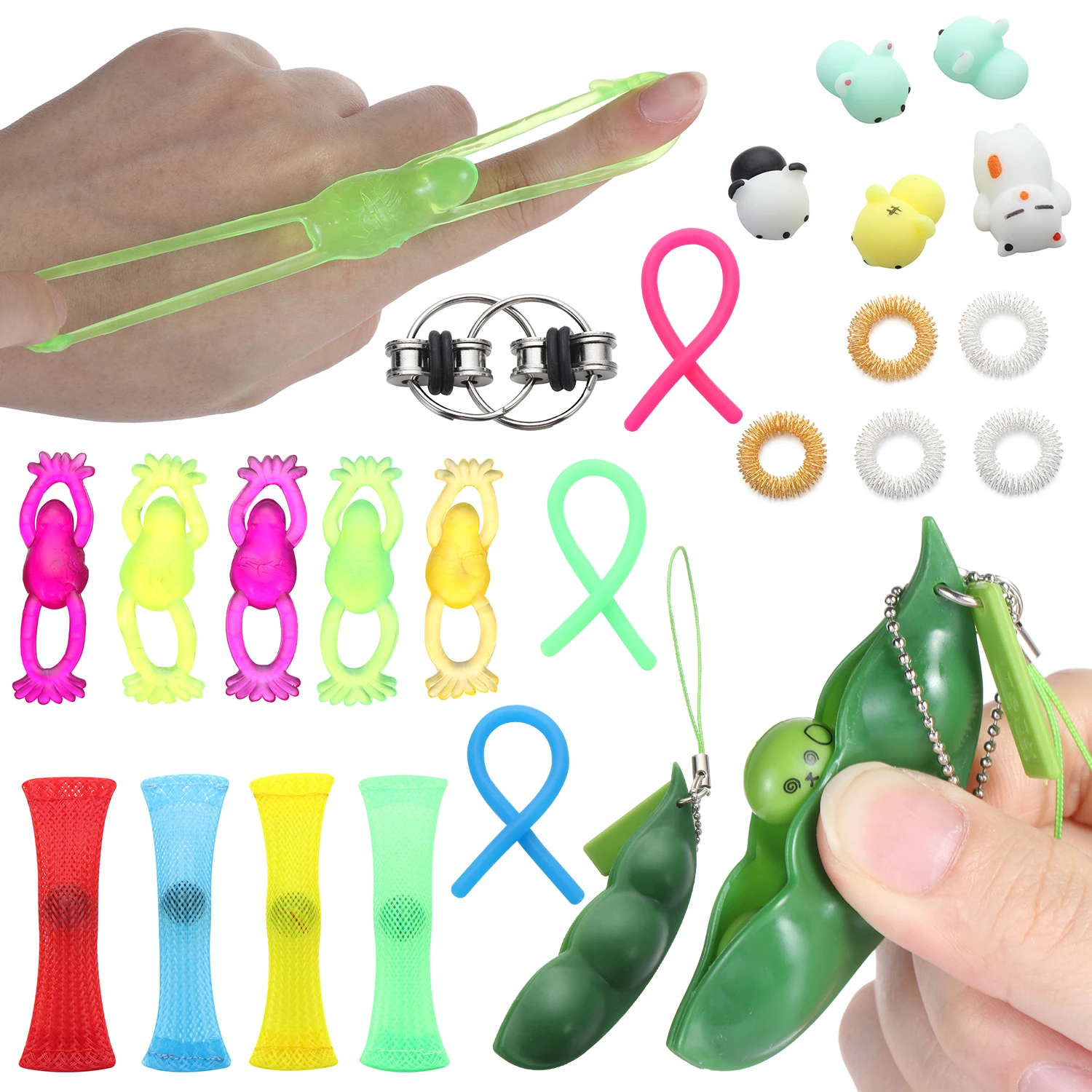 

25 pcs Stress Relief Toys Autism Anxiety Relief Stress Mesh Marble Relief Gift Pack For Adults Girl Fidget Toys Set Sensory Toy