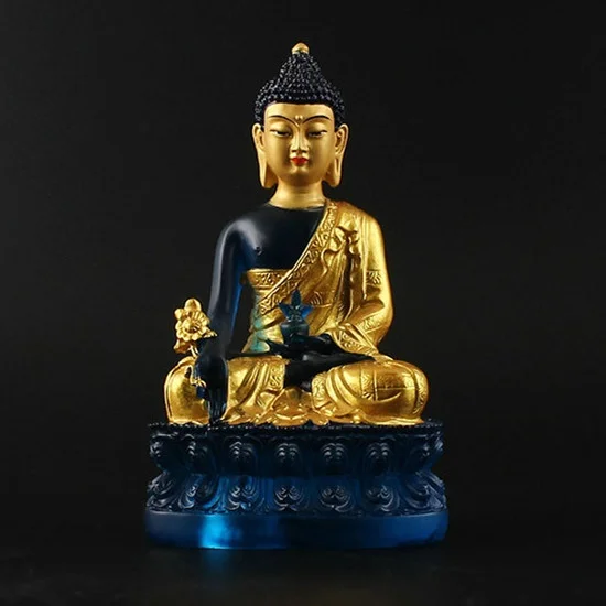 

Clay gold high imitation glass ornament of Buddha statue of pharmacist
