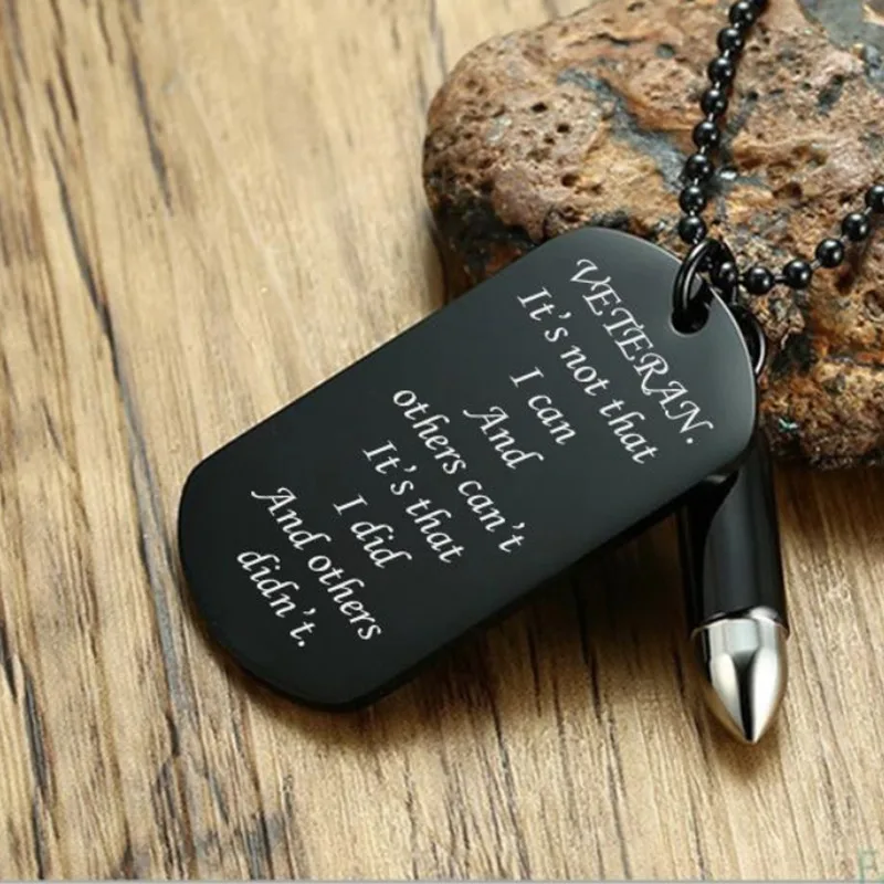 Vnox Персонализированная Информация кулон ожерелье из нержавеющей стали