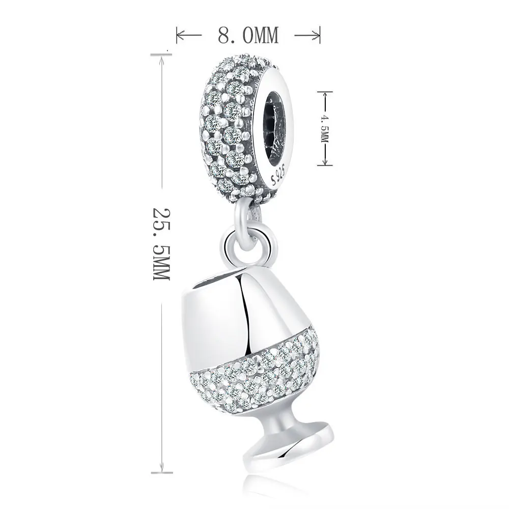 FC ювелирное изделие из стерлингового серебра 925 пробы с прозрачной чашкой