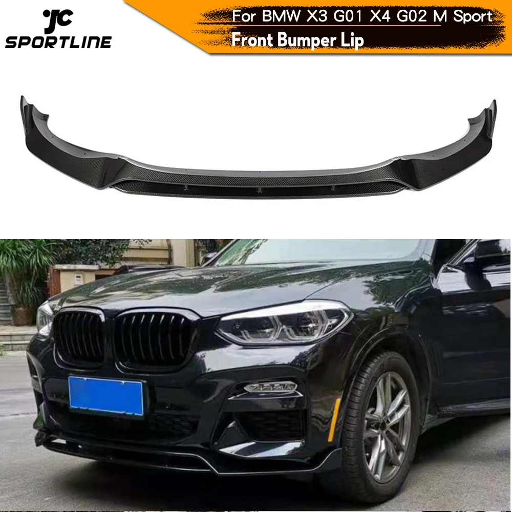 Передний бампер спойлер для BMW G01 X3 G02 X4 M Sport 2018 2020 передний из углеродного волокна