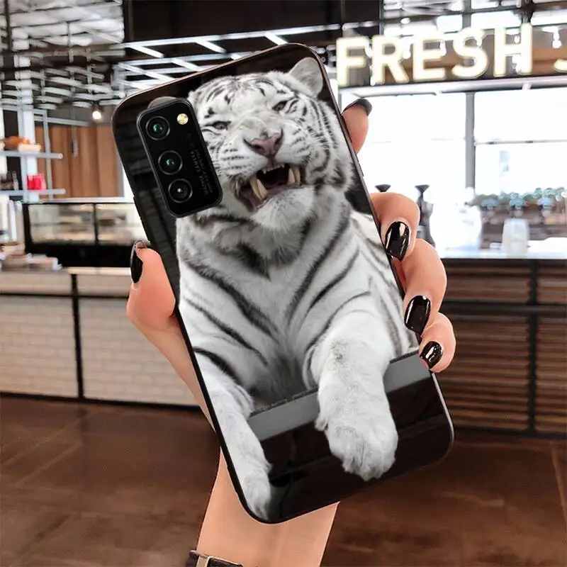 Чехол для телефона с изображением белого тигра животного Samsung S20 plus Ultra S6 S7 edge S8 S9 S10