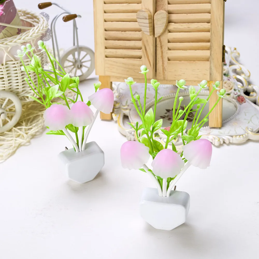 Lovely US Plug Night Light Induction Dream Mushroom Fungus LED Lamp 3 LEDs Home Decor Dropshipping | Дом и сад