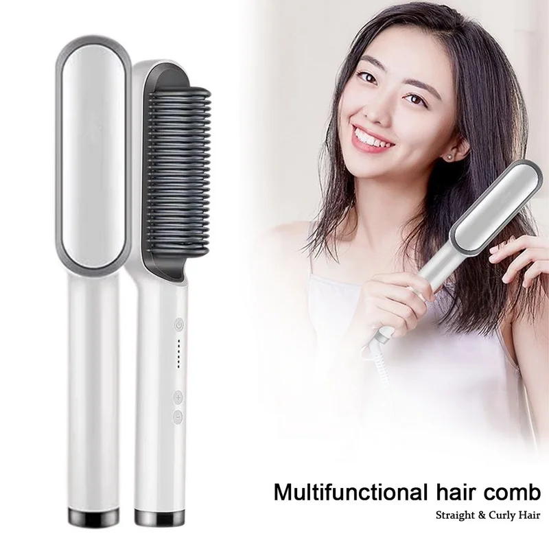 

Hair Dryer Hot Air Brush Styler and Volumizer Hair Straightener Curler Comb Roller One Step Electric Ion Blow Dryer Beard Brush