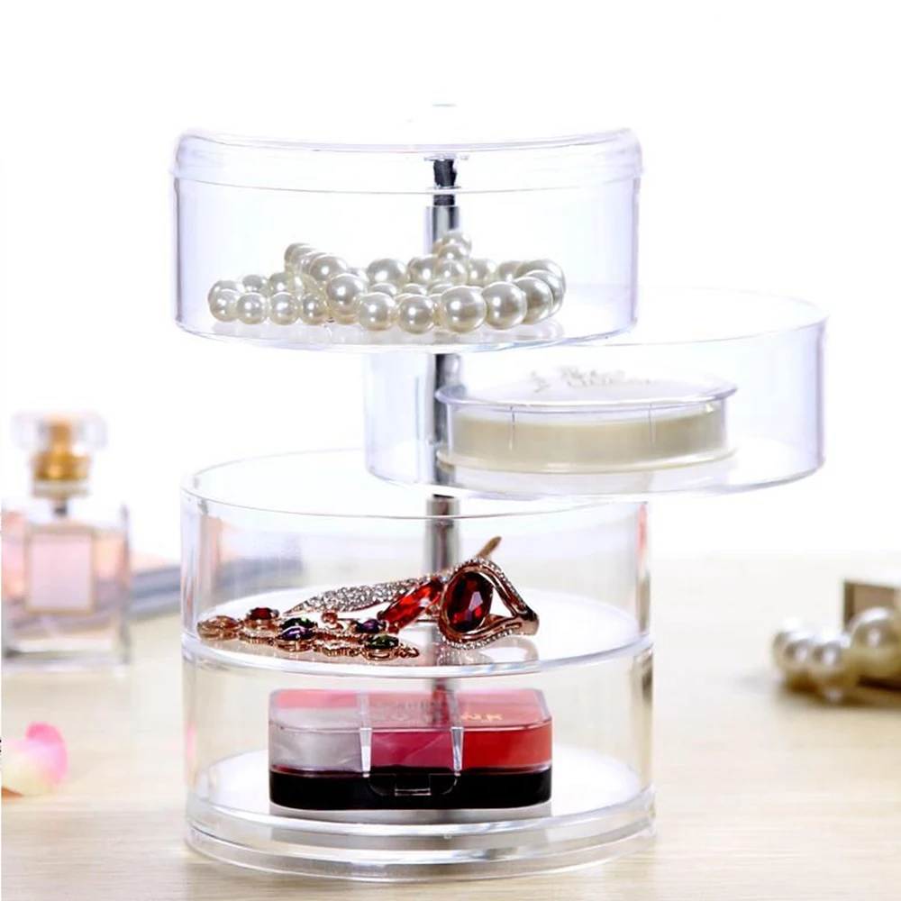 Женская коробка для хранения многослойная Поворотная серег и ювелирных изделий