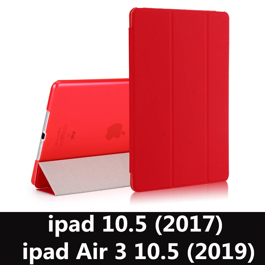 Чехол для iPad 9,7 6-го поколения, Чехол Air 3 2 1 Pro 10,5, прозрачный чехол, умный чехол из искусственной кожи для сна - Цвет: red-L-Air3 10.5