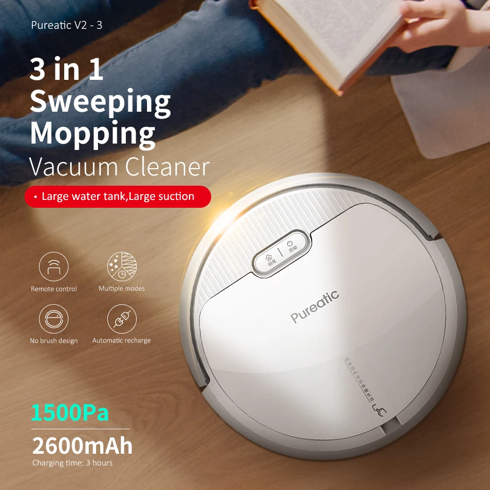 Pureatic V2-31500 Pa робот пылесос подметание уборки приложение умный контроль