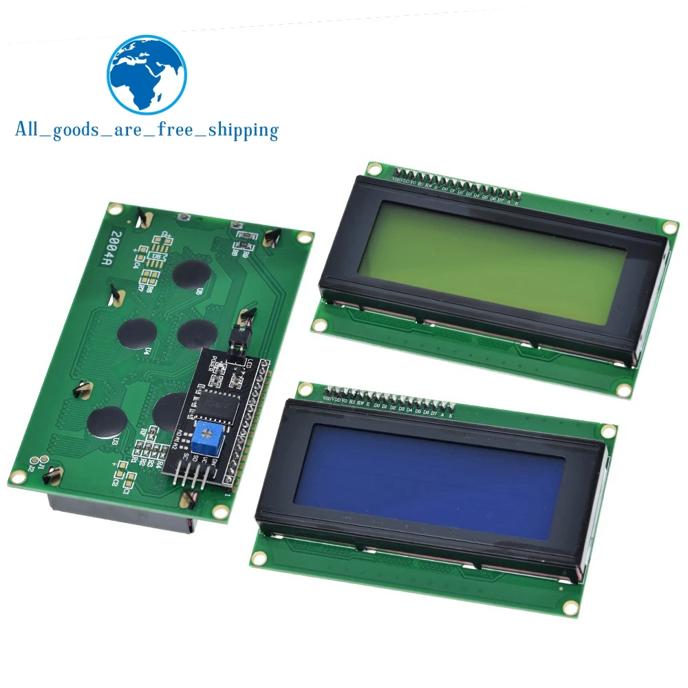 ЖК дисплей 2004 + I2C 20x4 2004A синий/зеленый экран HD44780 символов LCD /w IIC/I2C