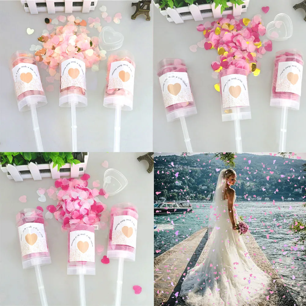 10 шт./лот Свадебный спрей конфетти пушки сердце пусеты ручной фейерверк бумажная