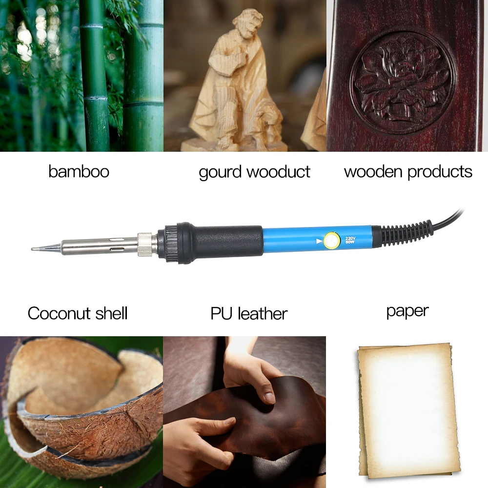 Горячая Регулируемая температура набор для сжигания древесины электрическая