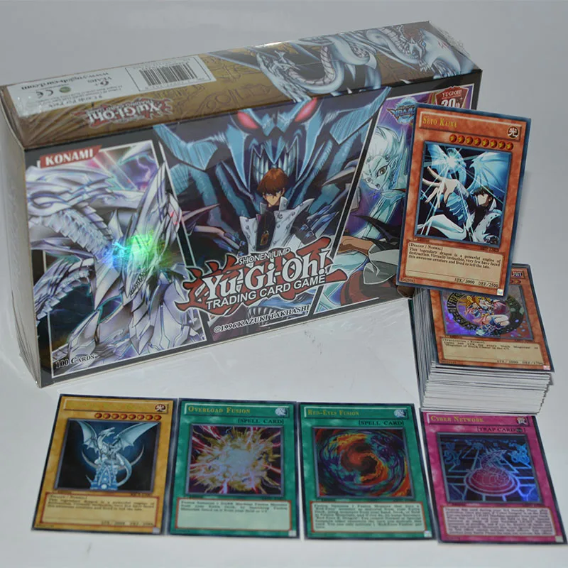 Yugioh 100 шт./набор коробка Голографическая карта Yu Gi Oh Аниме игра коллекционная