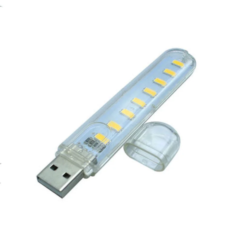 

USB 8 LED Light Potable Car Interior Atmosphere Lamp Computer Mobile Power Night Light