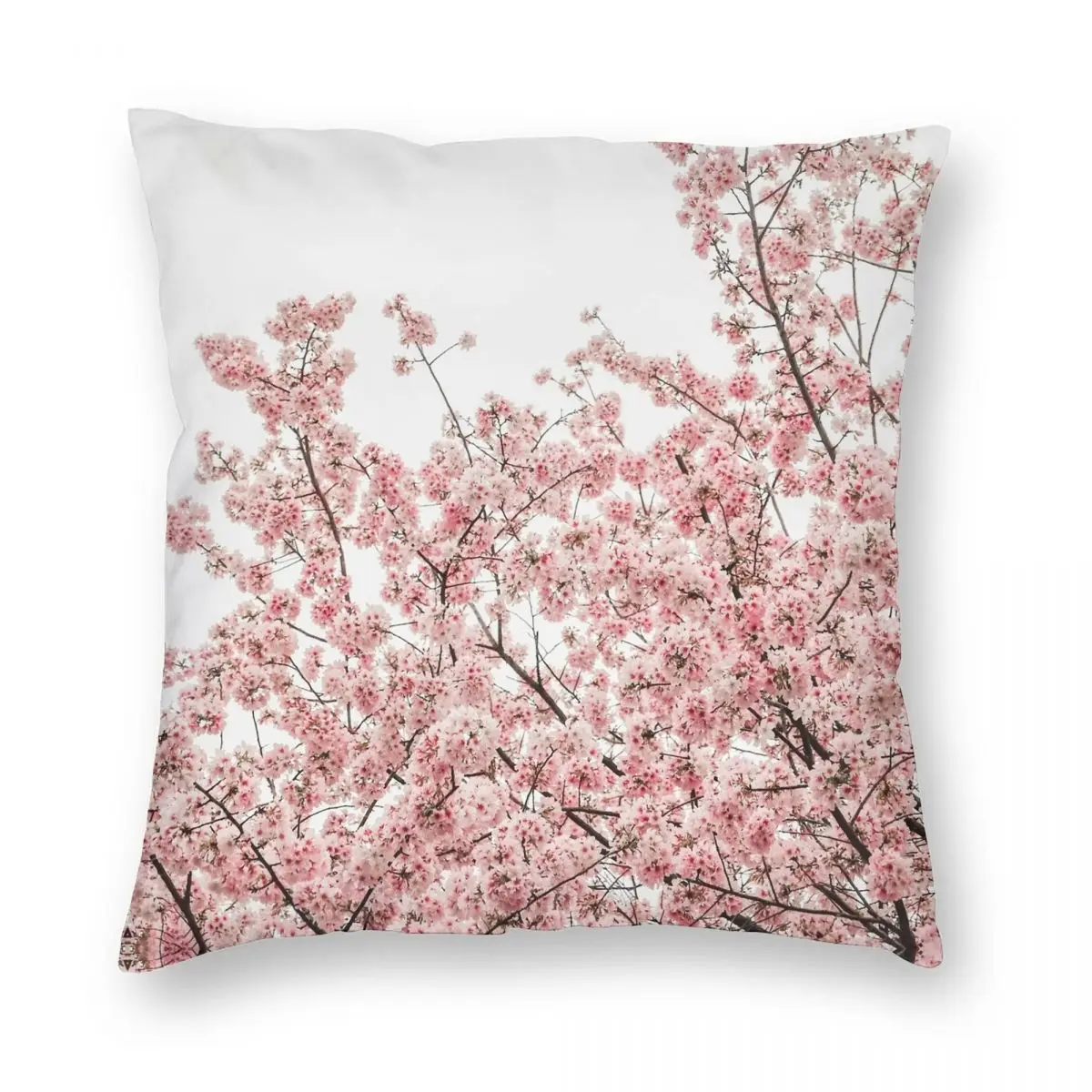 

Minimal Japanese Cherry Blossom Square Pillowcase Polyester Linen Velvet Pattern Zip Decor Pillow Case Room Cushion Case 45x45