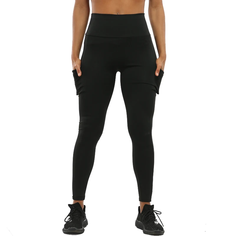 Легинсы для фитнеса с высокой талией NORMOV пуш-ап лосины со карманами,спортивный лосины черные,повседневные однотонный