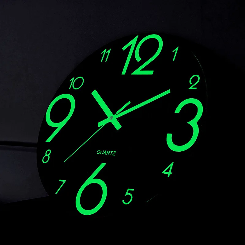 

Wooden Wall Clock Luminous Number Hanging Clocks Quiet Dark Glowing Wall Clocks Modern Watches Home Decor Modern Christmas Gift