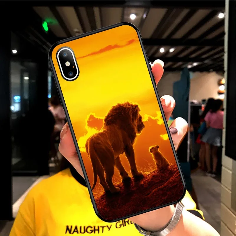 Король Лев nala Simba timon мягкий силиконовый черный чехол для телефона чехол для iPhone 5 5S SE 6 6s Plus 7 8 plus X Xs XR max Coque