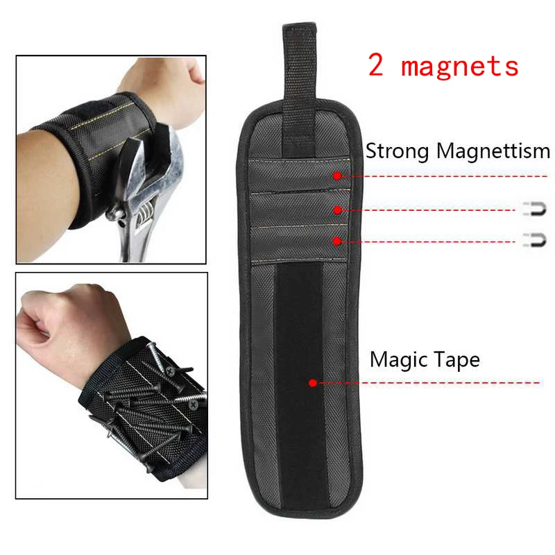 2 магнита винты гвозди сверла Электрика Сумка магнитный браслет портативный