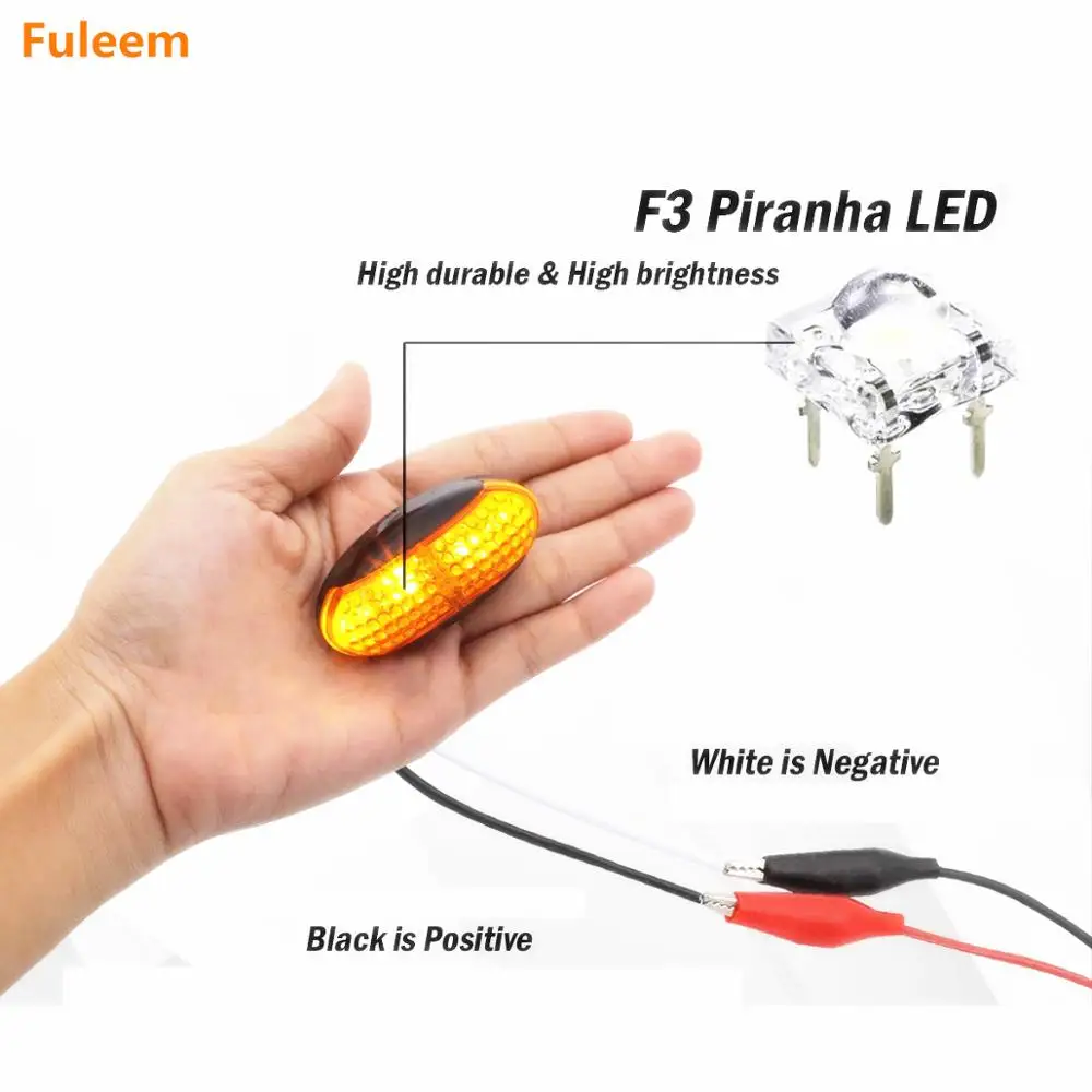 Fuleem 10 шт. желтый 4 светодиода Боковой габаритный фонарь задний светодиодный 12 В 24