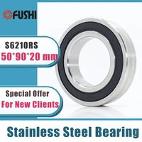 1pc s6210rs bearing 509020 mm abec 3 440c stainless steel s 6210rs ball bearings 6210 stainless steel ball bearing