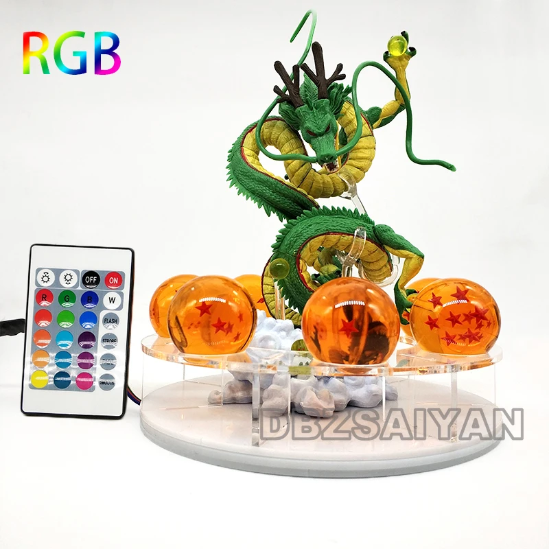15 см Dragon Ball Shenron figulas прикроватная лампа Dragon Ball Z рисунок ночной Светильник Shenlong+ 7 шт 3,5 см шарики+ акриловая полка DBZ