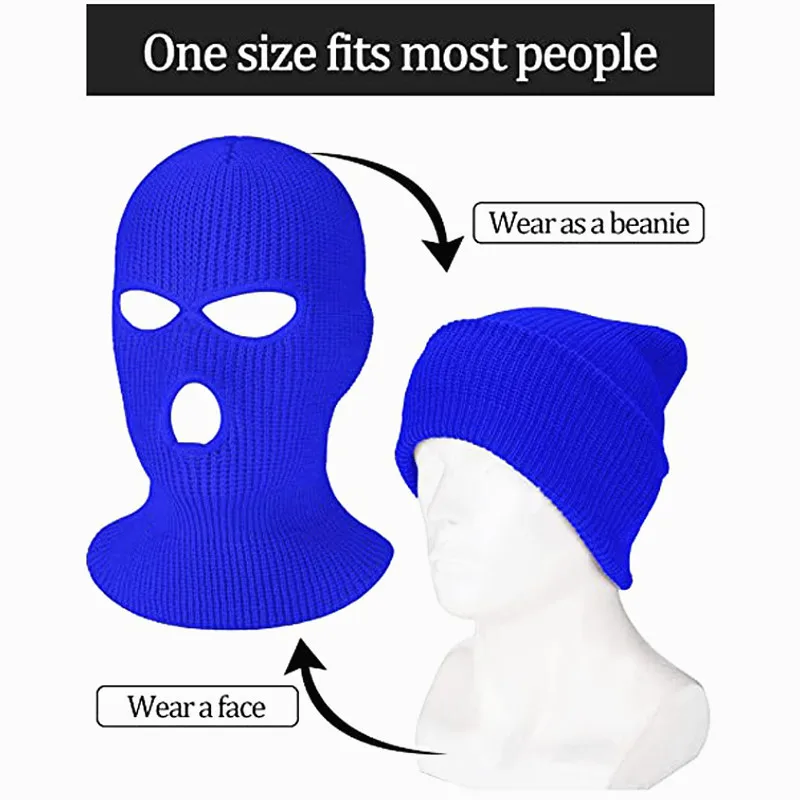 Новинка 2022 г. модная Лыжная маска на все лицо с 3 отверстиями зимняя Балаклава