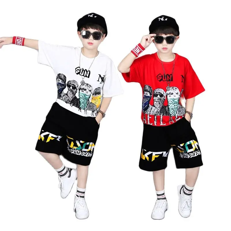 От 3 до 14 лет Детская одежда Летний костюм для мальчиков 2021 Новая корейская