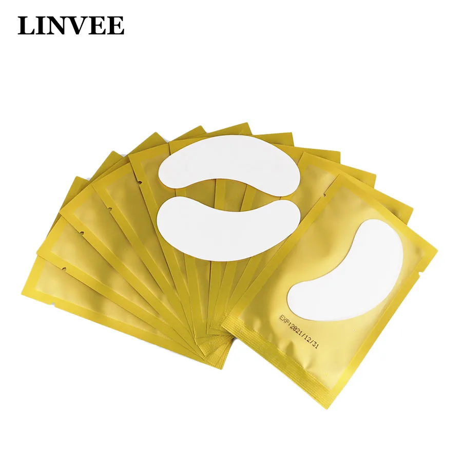 Накладки под глаза 100 пар для наращивания ресниц Накладные ресницы гидрогелевые