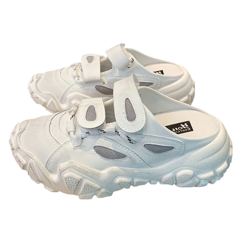 

Dirty shoes dirty daddy half slippers female 2020 new summer thick bottom Baotou Stree Style lazy sports sandles tide white